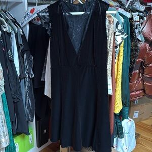 Zara Basics Black Velvet Dress